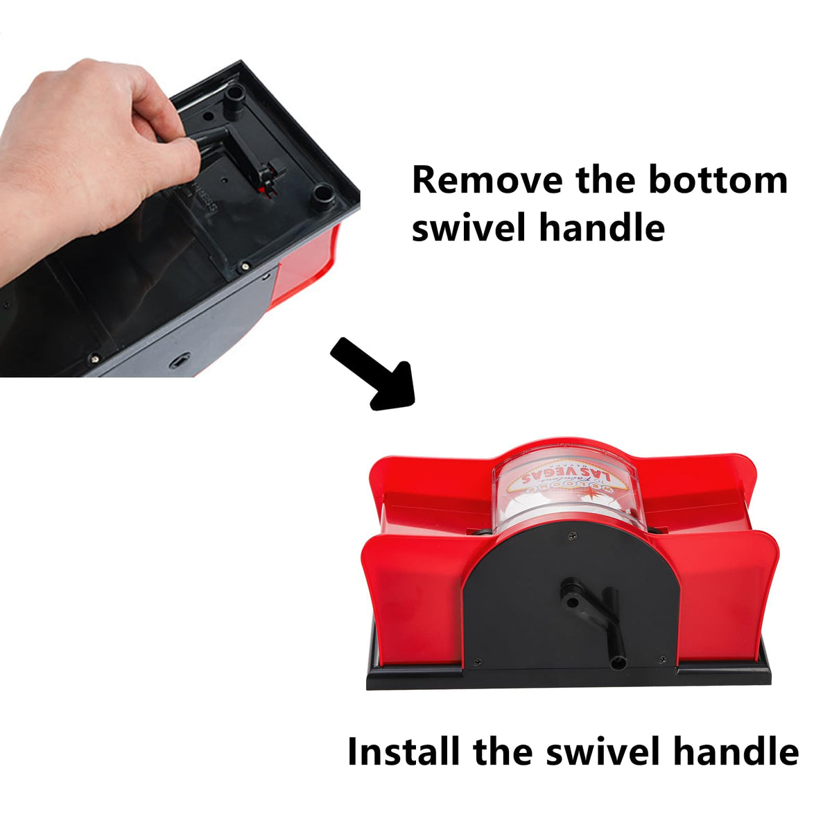 Frcctre Manual Card Shuffler 2 Deck with Hand Crank – Fast, Portable Card Shuffler for Standard Playing Cards
