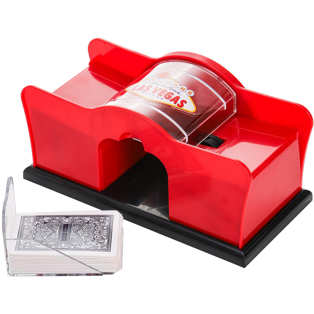 Frcctre Manual Card Shuffler 2 Deck with Hand Crank – Fast, Portable Card Shuffler for Standard Playing Cards