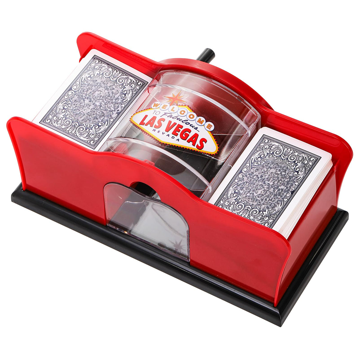 Frcctre Manual Card Shuffler 2 Deck with Hand Crank – Fast, Portable Card Shuffler for Standard Playing Cards
