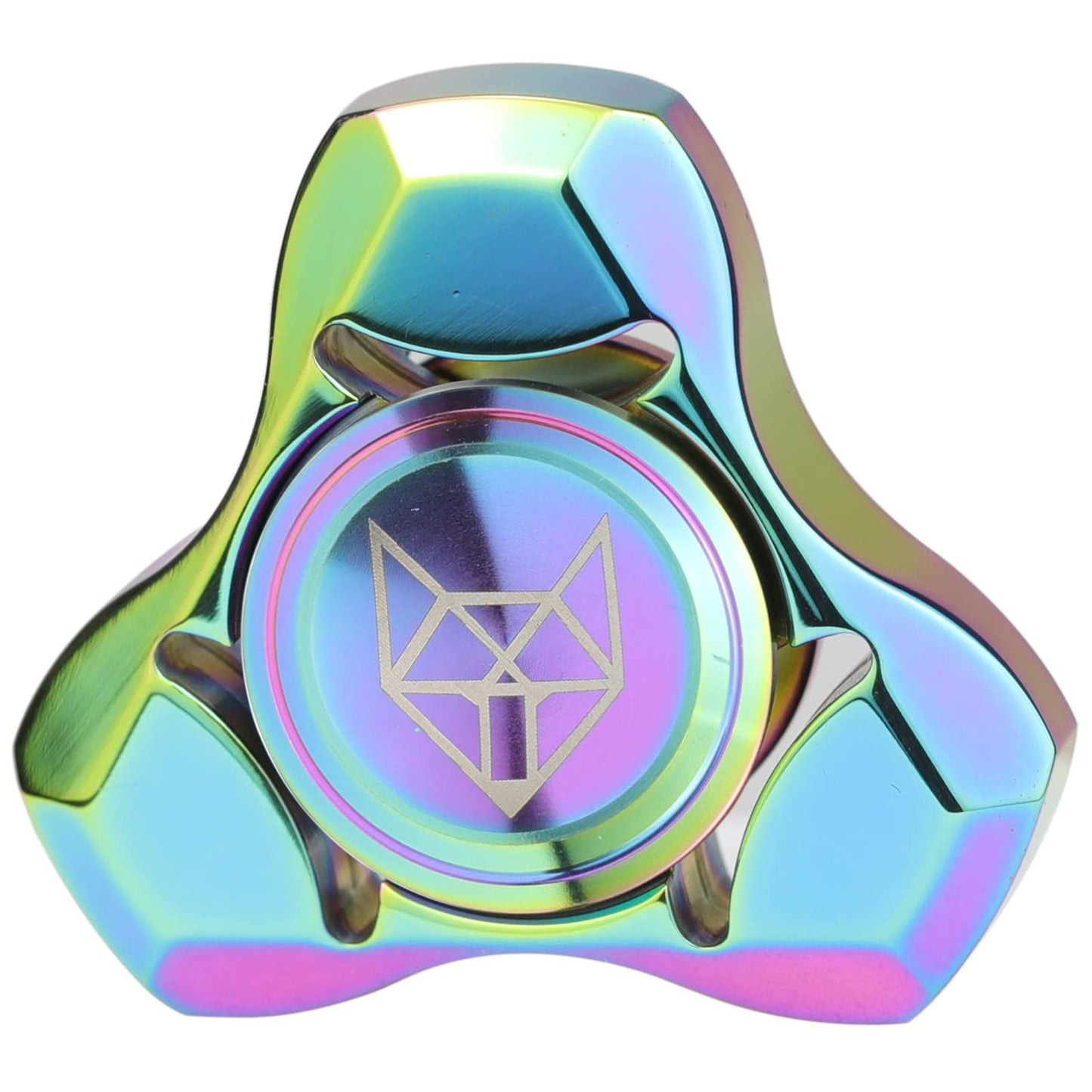 FREELOVE Metal Fidget Spinner for Adults – Stainless Steel, Fox Mini Gyro, Rainbow Finish