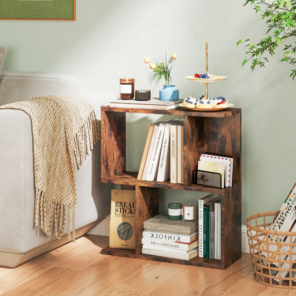 3-Tier Freestanding Bookshelf for Home Office-Black