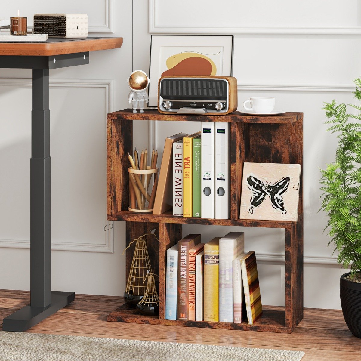 3-Tier Freestanding Bookshelf for Home Office-Black