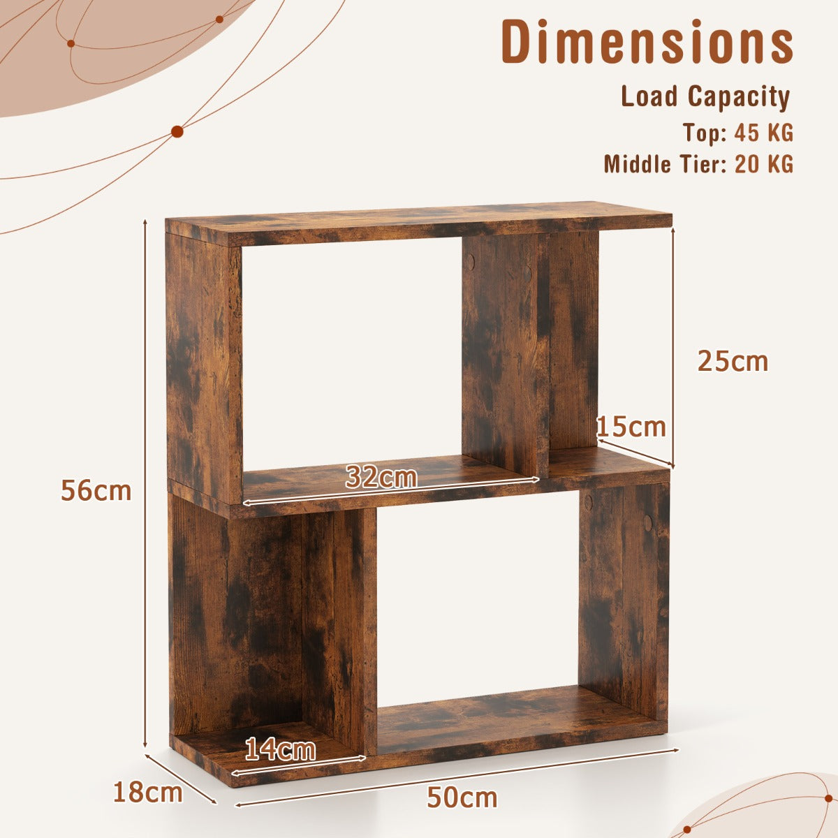 3-Tier Freestanding Bookshelf for Home Office-Black