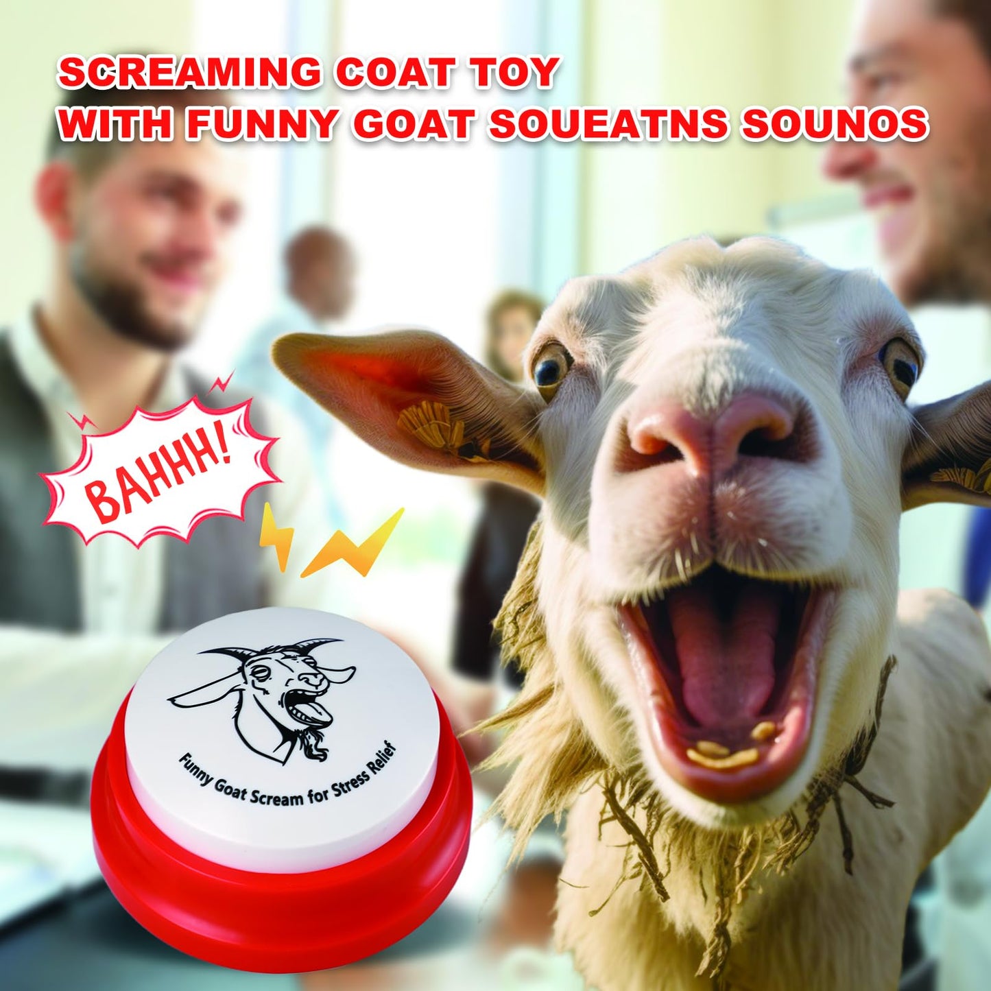 Freetoes Screaming Goat Sound Button — Funny Desk Toy & Prank Gift