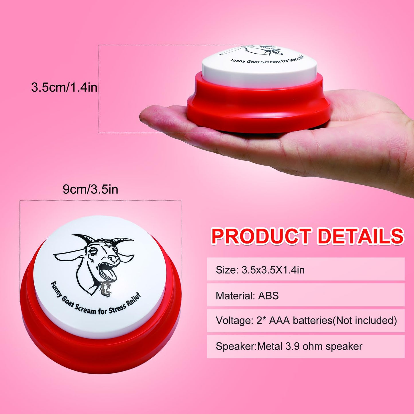 Freetoes Screaming Goat Sound Button — Funny Desk Toy & Prank Gift