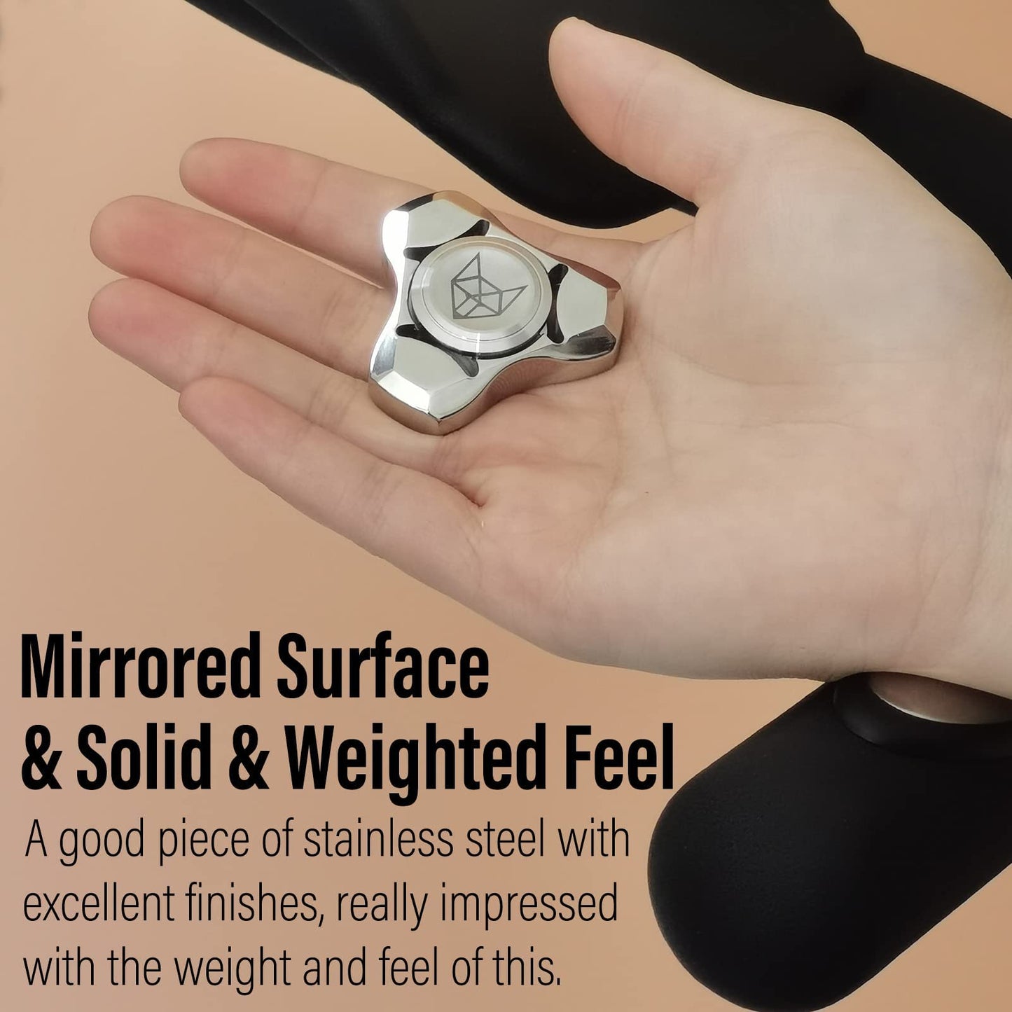 FREELOVE Metal Fidget Spinner for Adults – Stainless Steel, Fox Mini