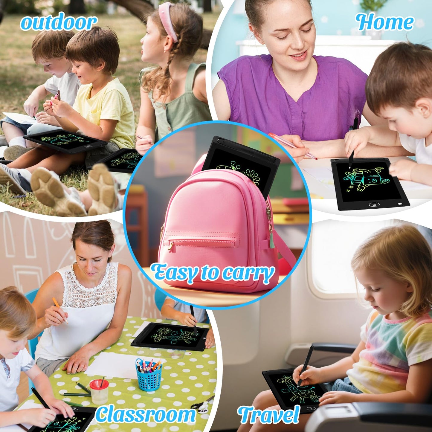 Frelswon 24-Pack 8.5 inch LCD Writing Tablet for Kids – Erasable Doodle Board
