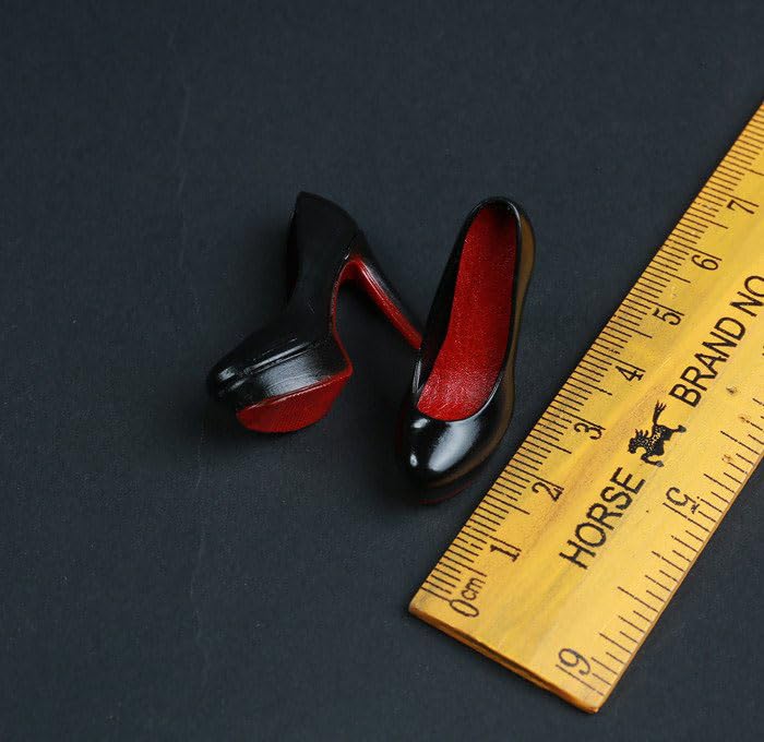 Fremego 1/6 Scale Female High-Heeled Shoes – Black Leather Look for 12-Inch Figures (PH TBLeague JO compatible)