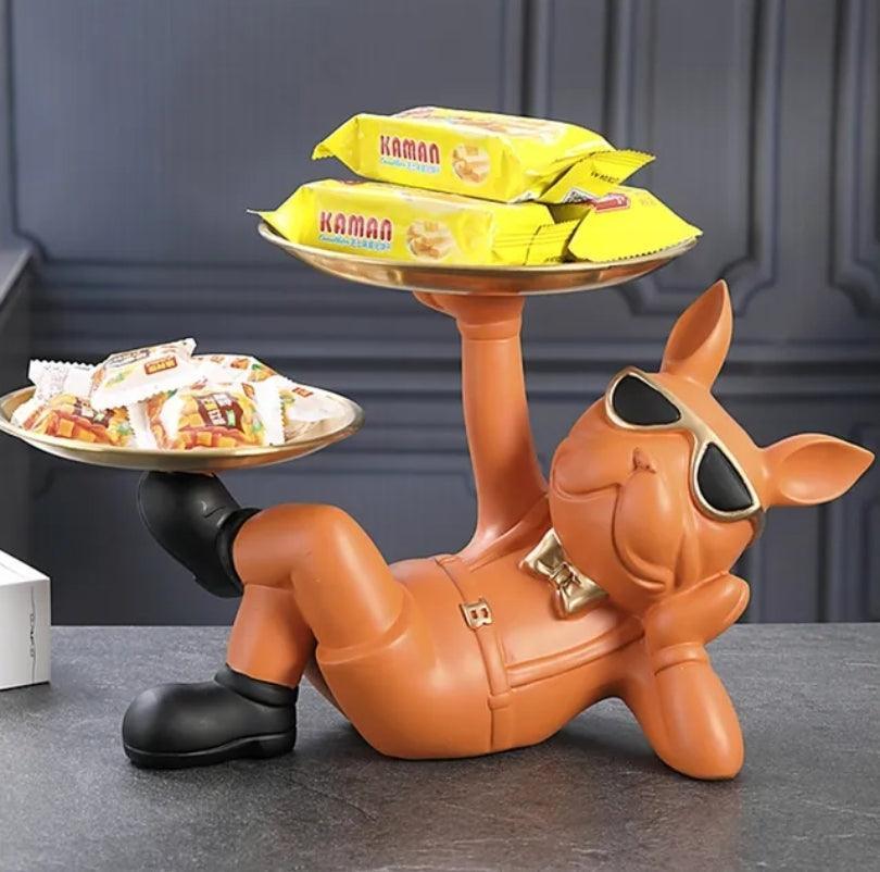 French Bulldog Resin Butler