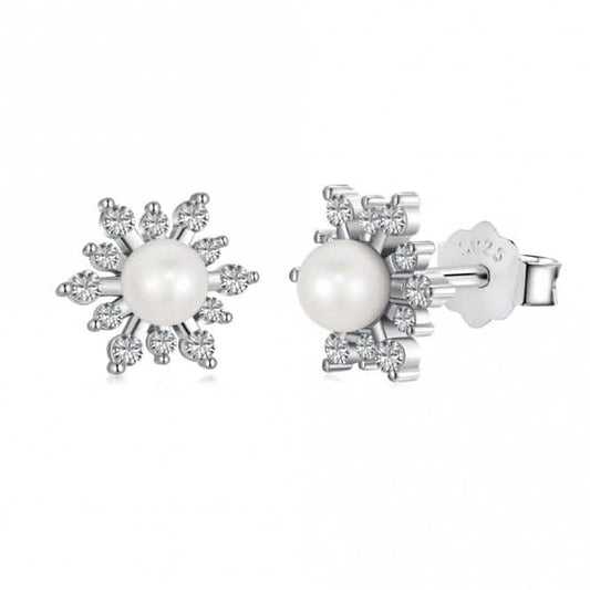 Fresh Water Pearl Sparkling Earrings ERLE030