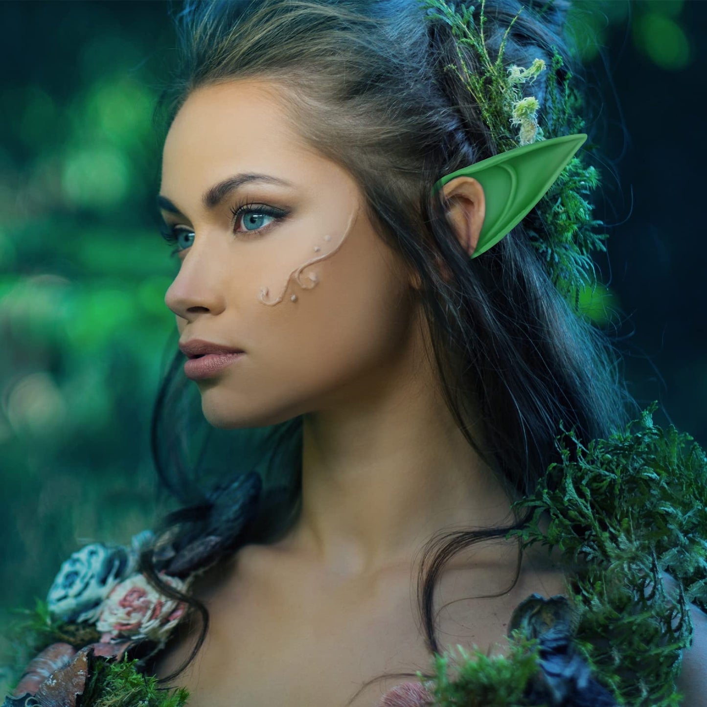 FRESHME Renaissance Fairy Ears – 2 Blue Elf Ears for Cosplay & Dress Up