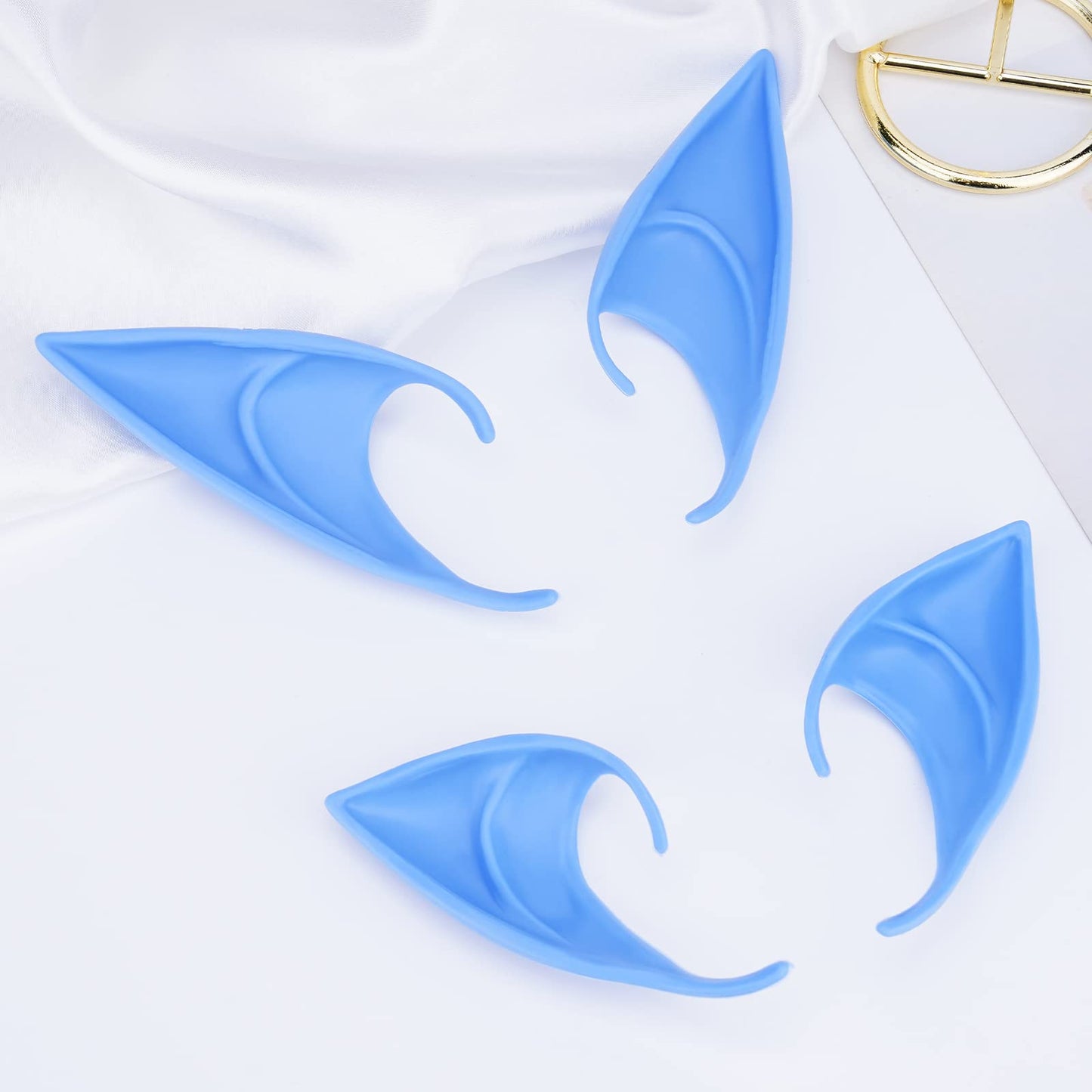 FRESHME Renaissance Fairy Ears – 2 Blue Elf Ears for Cosplay & Dress Up
