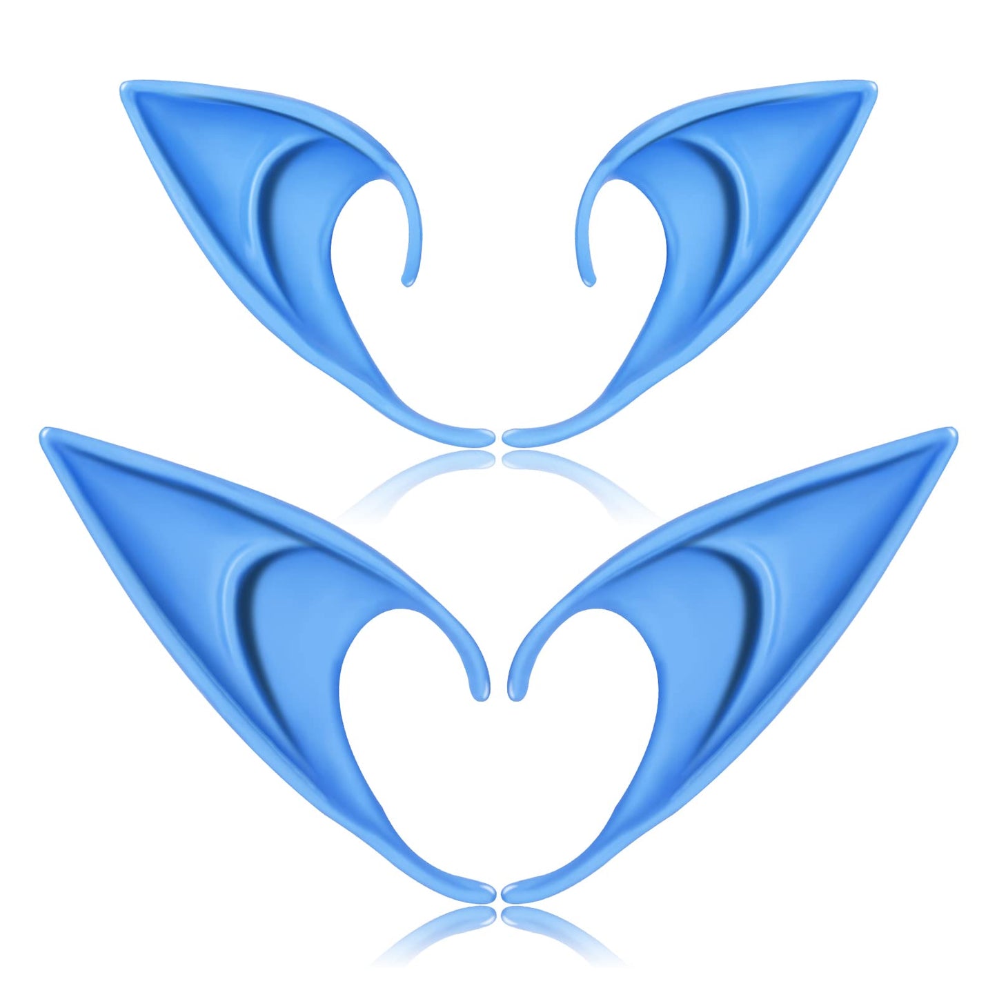 FRESHME Renaissance Fairy Ears – 2 Blue Elf Ears for Cosplay & Dress Up