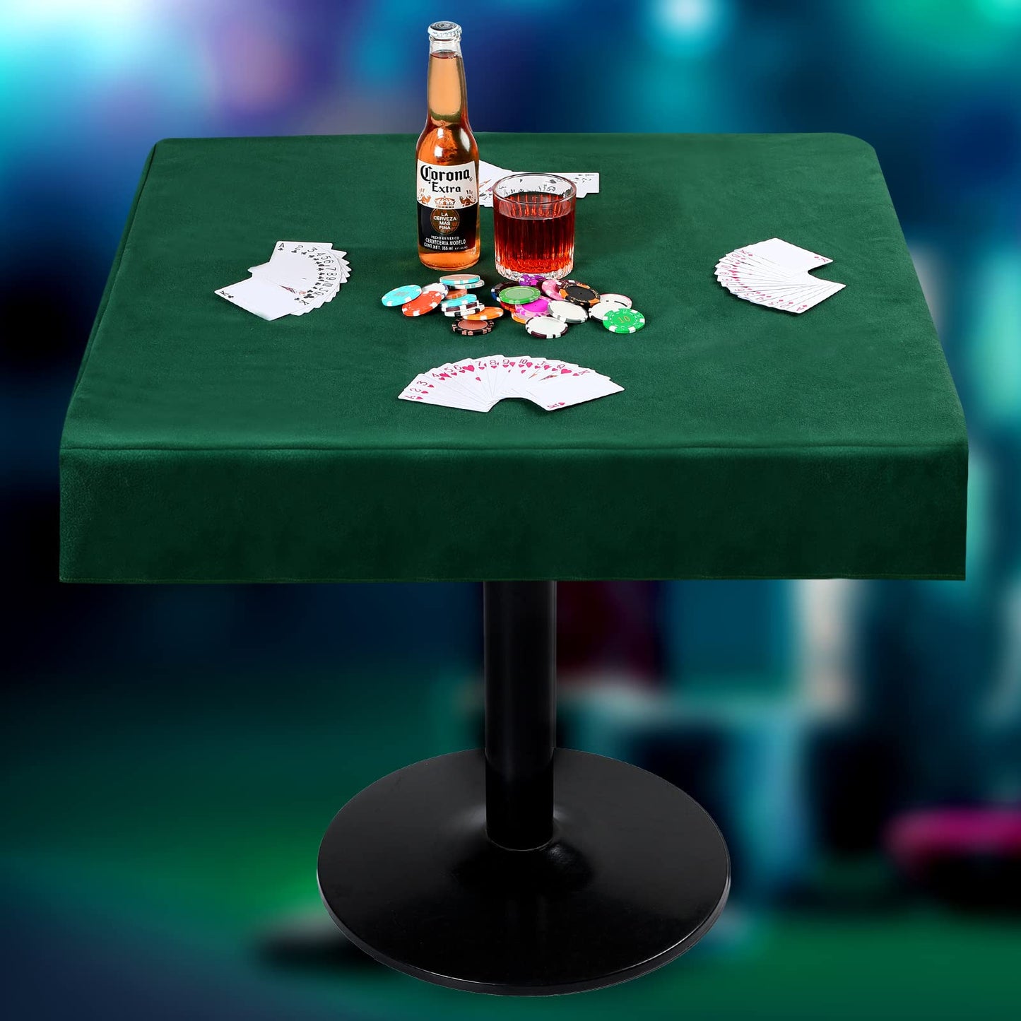 Frienda Green Felt Table Cover | 34x34 in Folding Card Tablecloth for Poker, Mahjong & Board Games