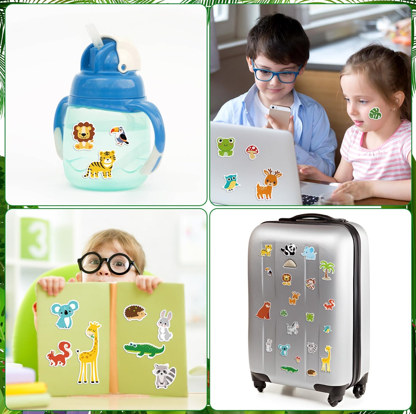 Frienda 500 Pcs Cute Jungle Animals Stickers for Kids – 25 Sheets, 20 Designs, Classroom & Party Decor