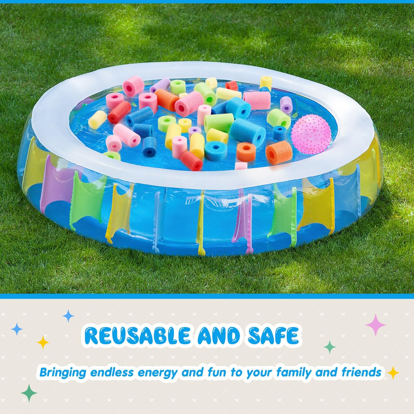 Frienda 50 Pcs Pool Noodles Bits – Multicolor Craft Foam Pieces for DIY & Play
