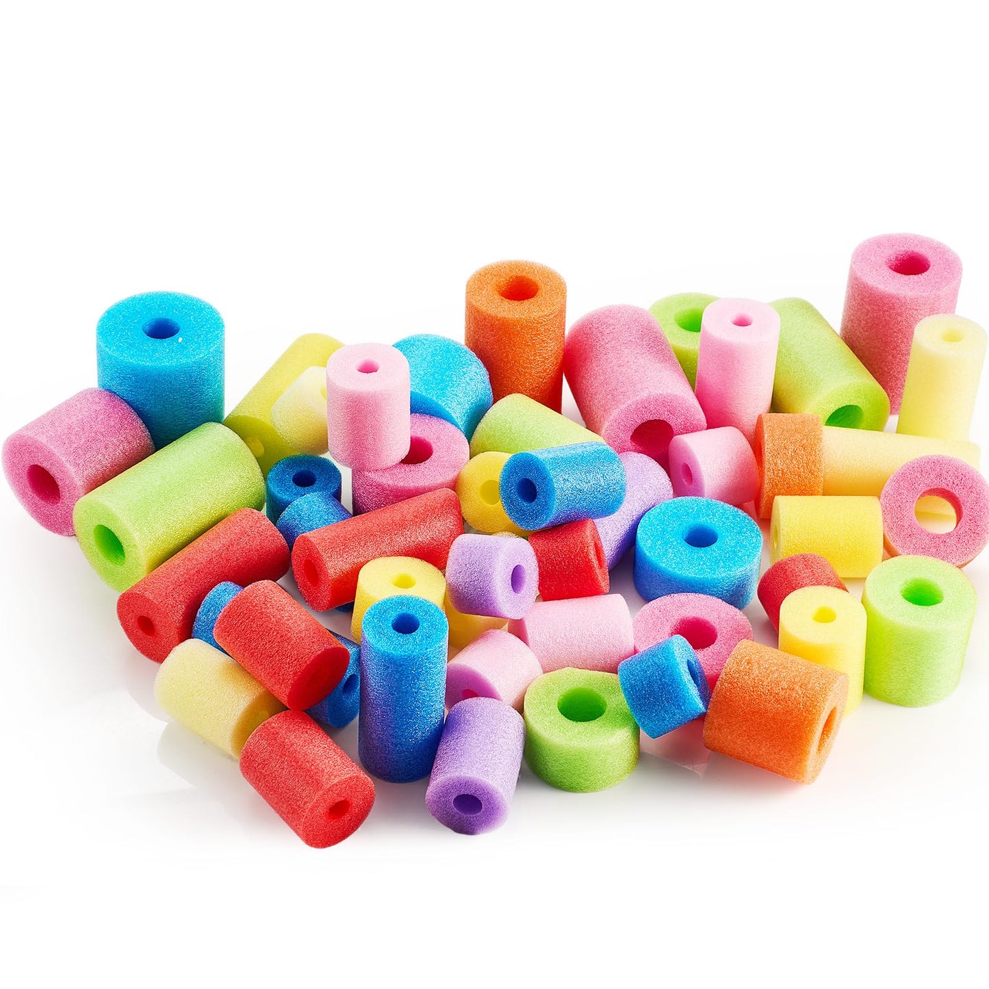 Frienda 50 Pcs Pool Noodles Bits – Multicolor Craft Foam Pieces for DIY & Play
