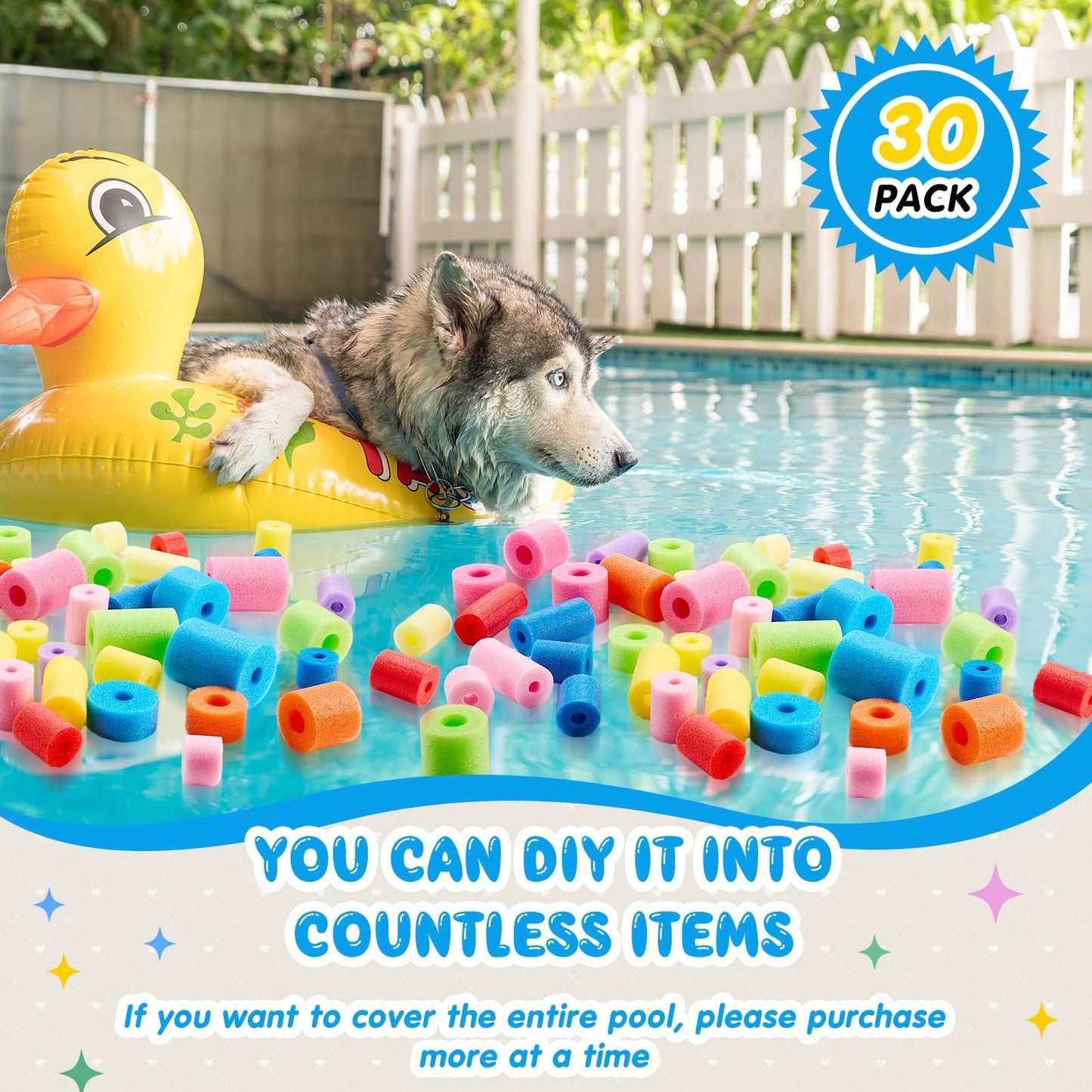 Frienda 50 Pcs Pool Noodles Bits – Multicolor Craft Foam Pieces for DIY & Play