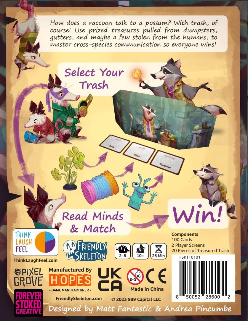 Friendly Skeleton Trash Talk Board Game: Communicate Using Trash!