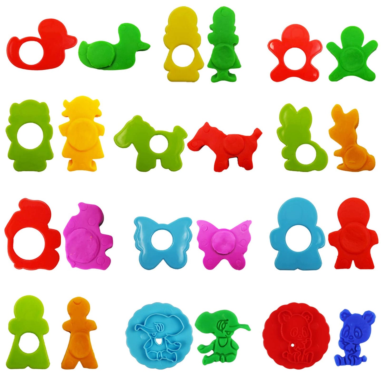 FRIMOONY Dough Tools Set for Kids – 44-Piece Molds & Rolling Pins