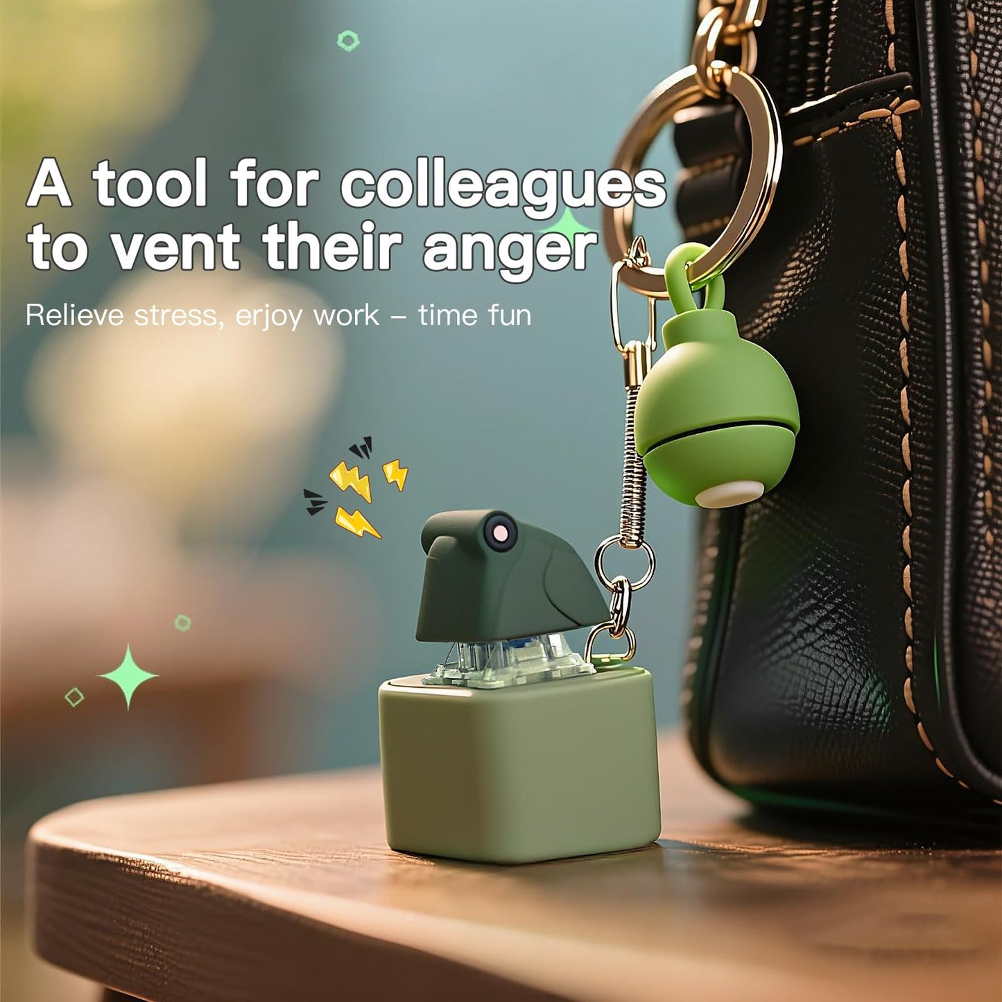 Frog Croaking Fidget Toy - Rechargeable Keychain Stress Relief (2-Pack)