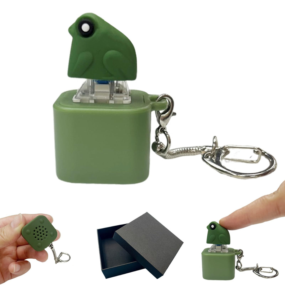 Frog Croaking Fidget Toy - Rechargeable Keychain for Portable Stress Relief