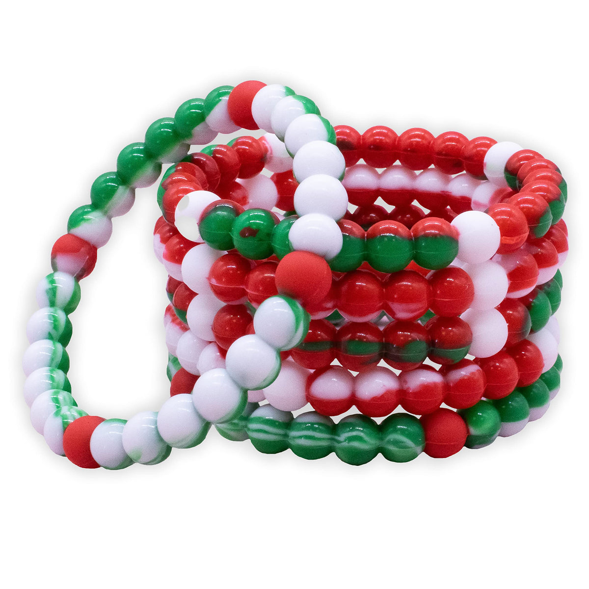 FROG SAC 6 Beaded Christmas Bracelets for Girls | Holiday Stocking Stuffers & Party Favors