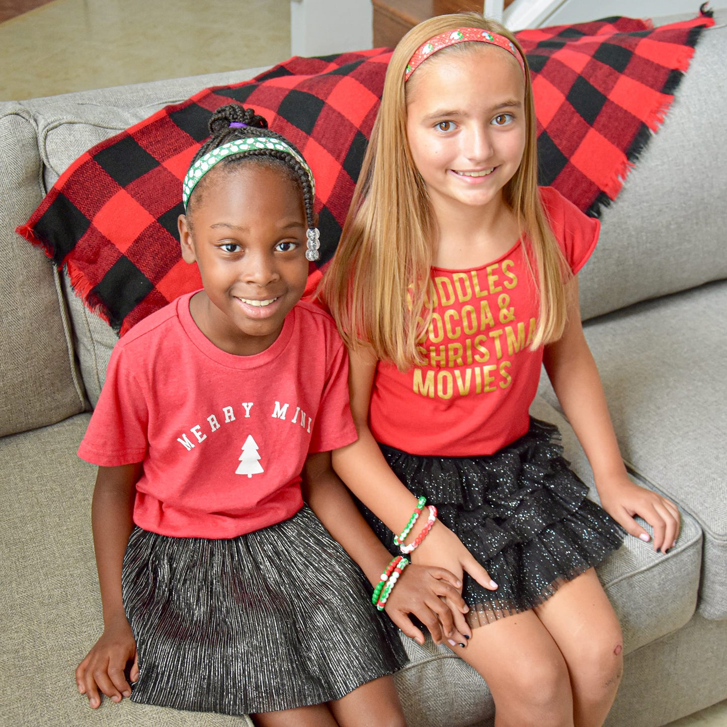 FROG SAC 6 Beaded Christmas Bracelets for Girls | Holiday Stocking Stuffers & Party Favors