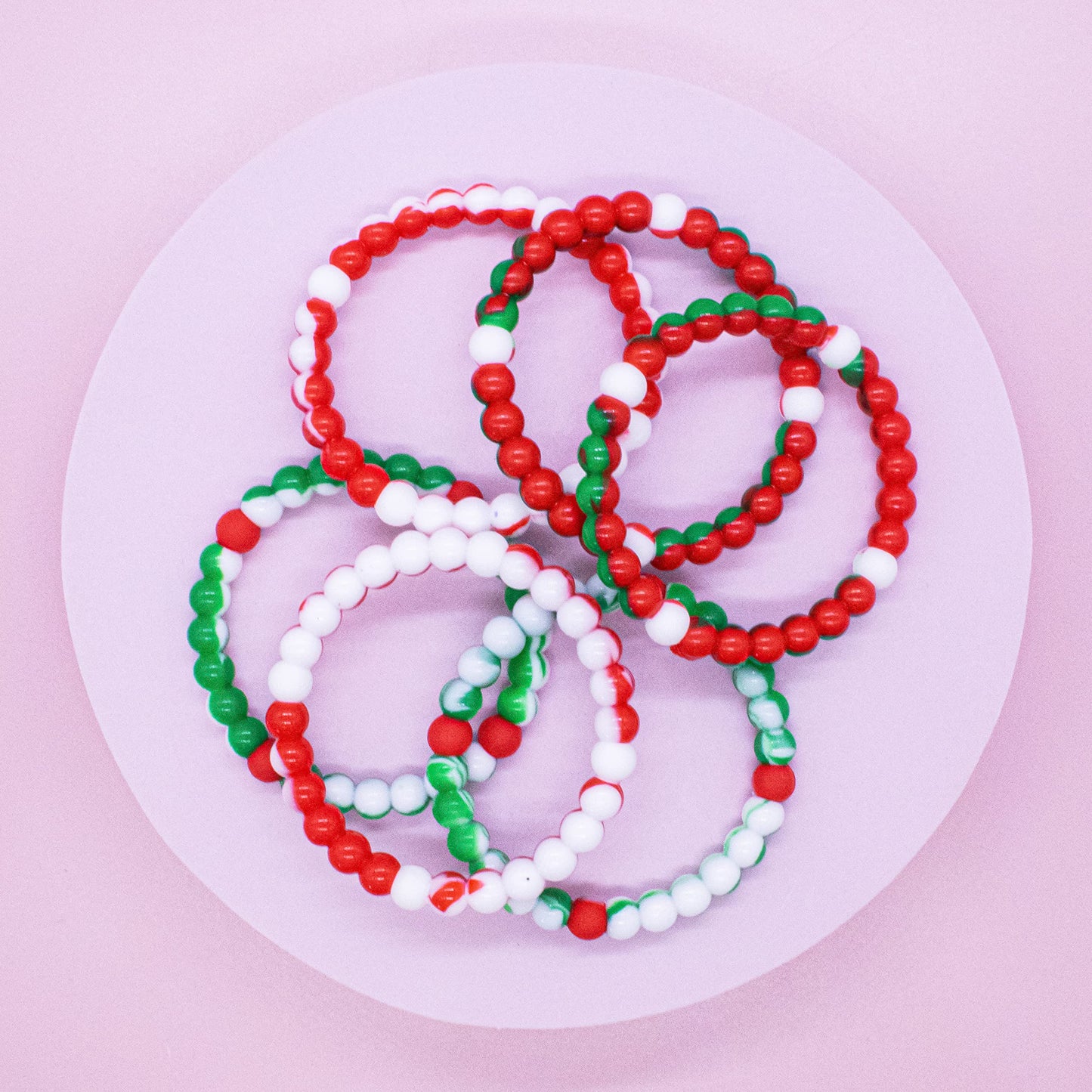 FROG SAC 6 Beaded Christmas Bracelets for Girls | Holiday Stocking Stuffers & Party Favors