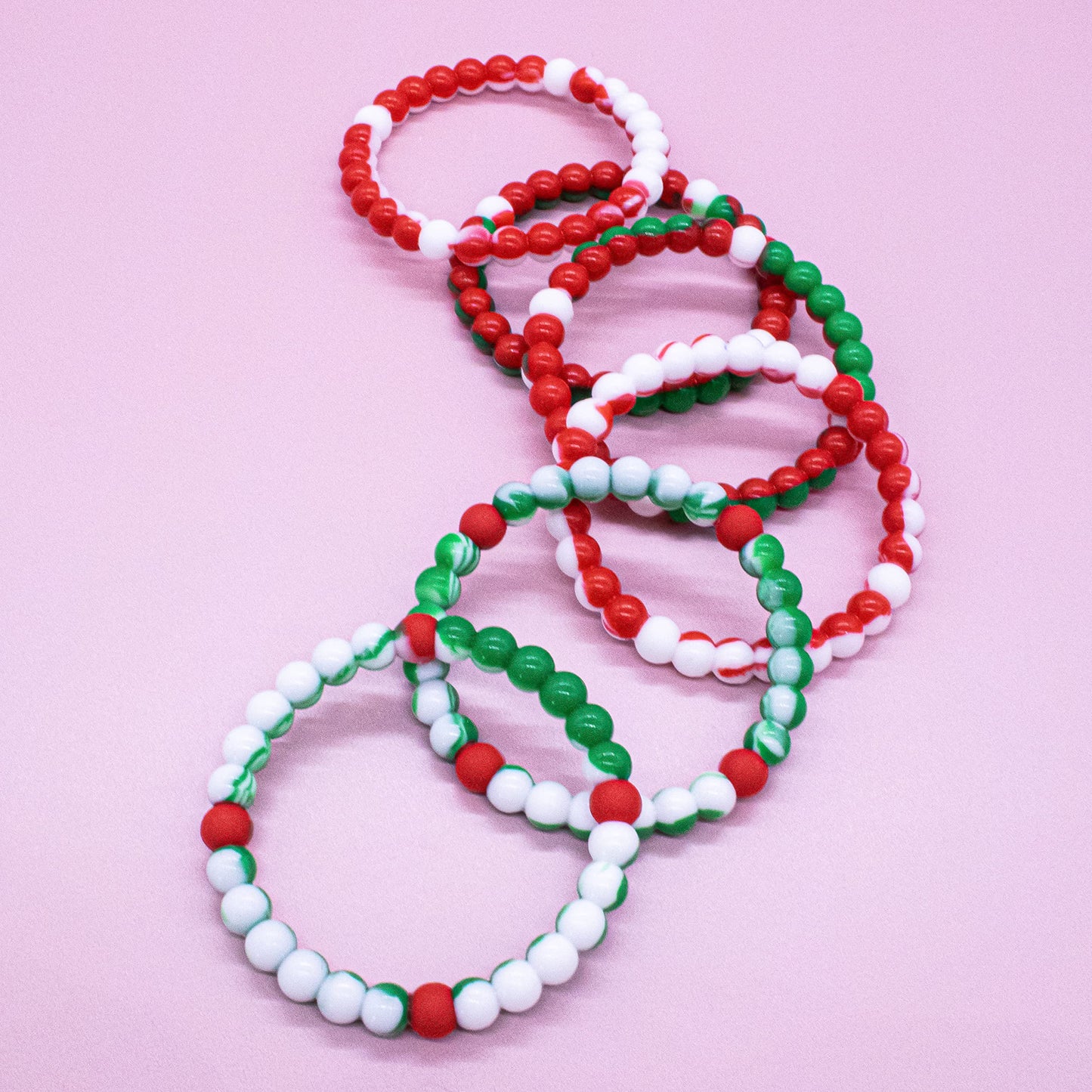 FROG SAC 6 Beaded Christmas Bracelets for Girls | Holiday Stocking Stuffers & Party Favors