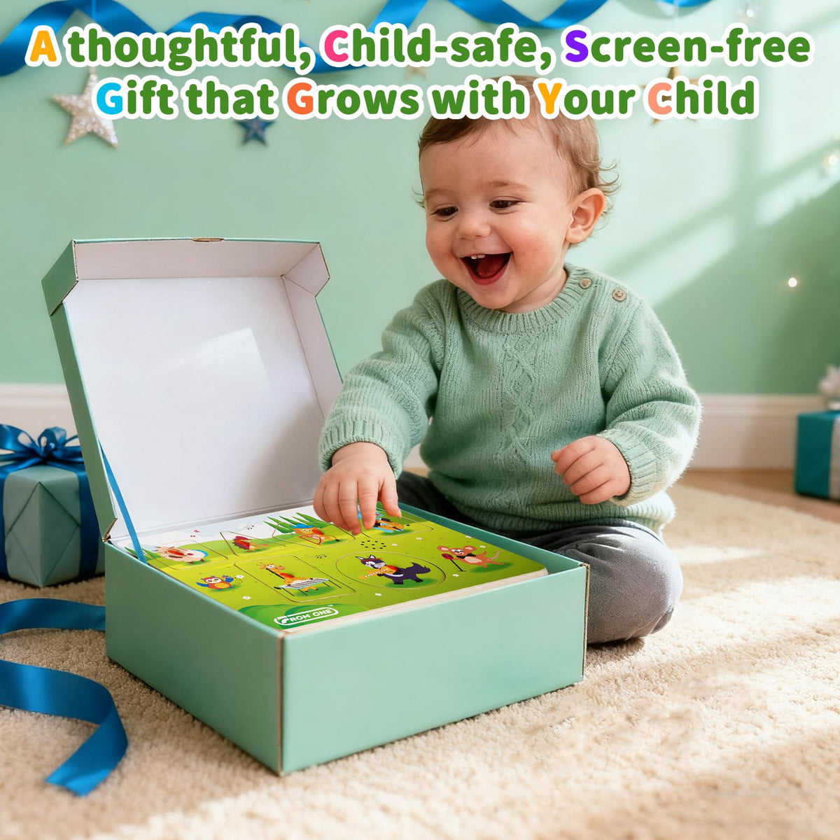 FROM ONE Wooden Puzzles for Toddlers 1–5 — 6 Farm Animals & Beethoven Music