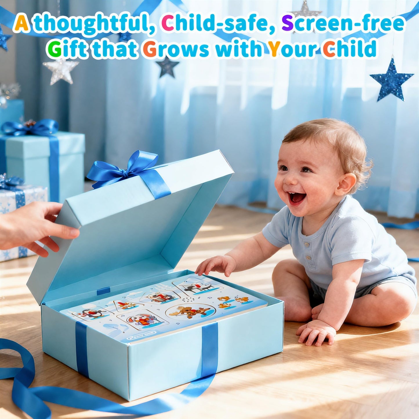 FROM ONE Wooden Puzzles for Toddlers 1-5 — Arctic Animals Sound Puzzle with Mozart Music