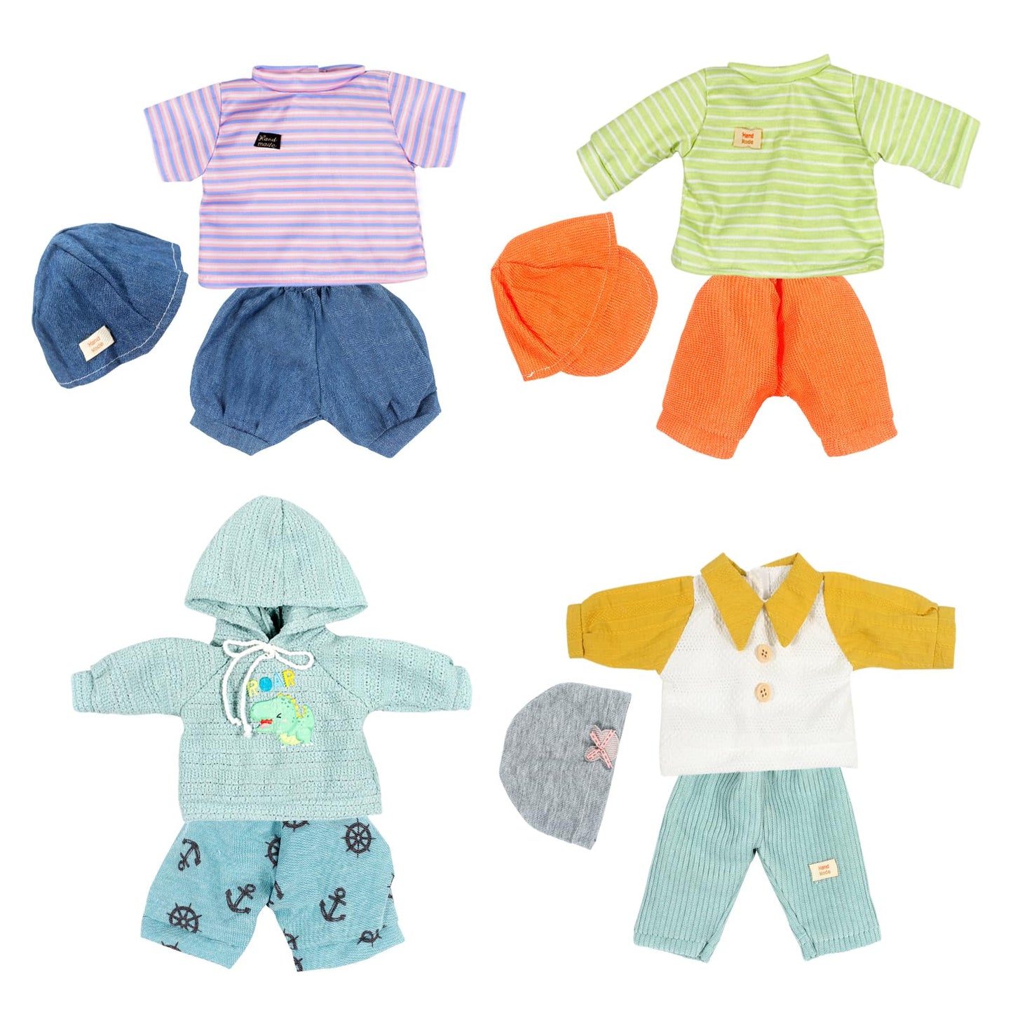 fromeasy 4-Piece Doll Clothes Sets for 12-16 Inch Dolls | 15-Inch Outfit Accessories