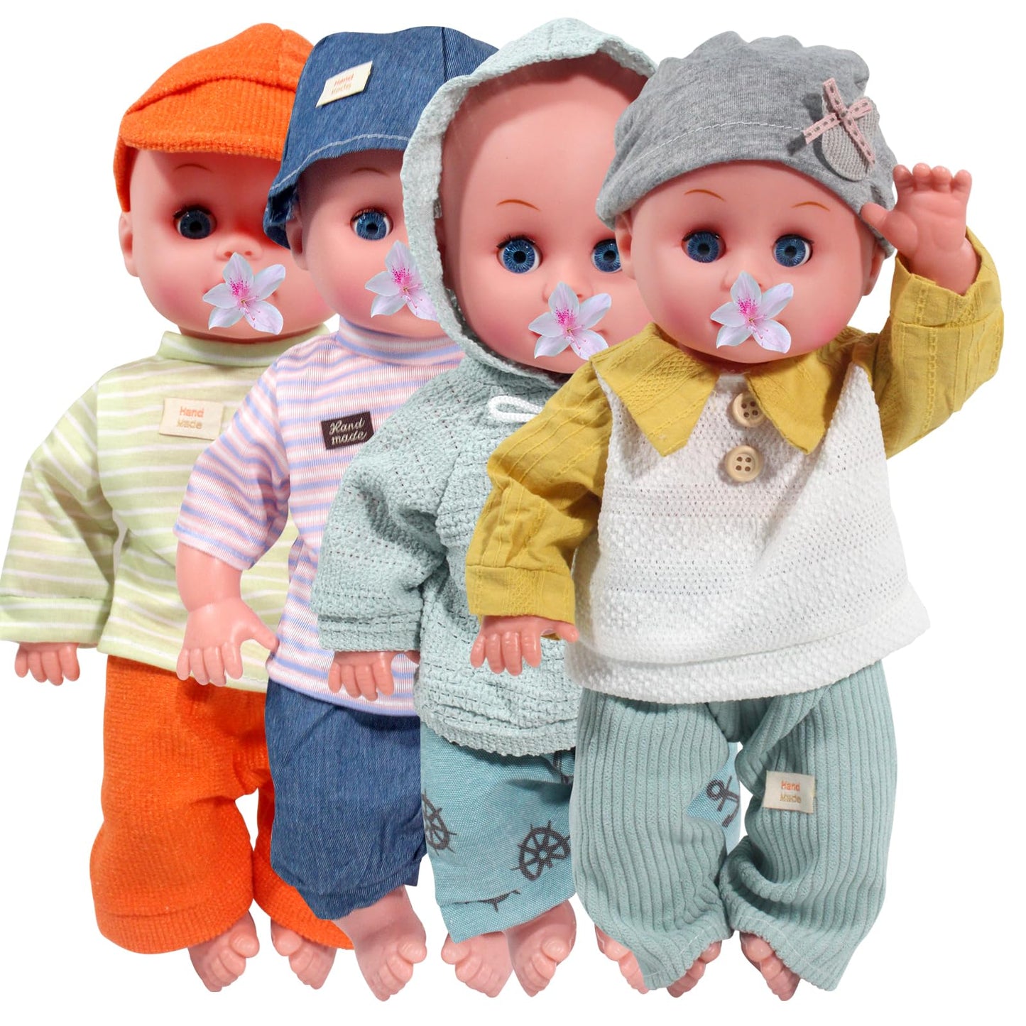 fromeasy 4-Piece Doll Clothes Sets for 12-16 Inch Dolls | 15-Inch Outfit Accessories