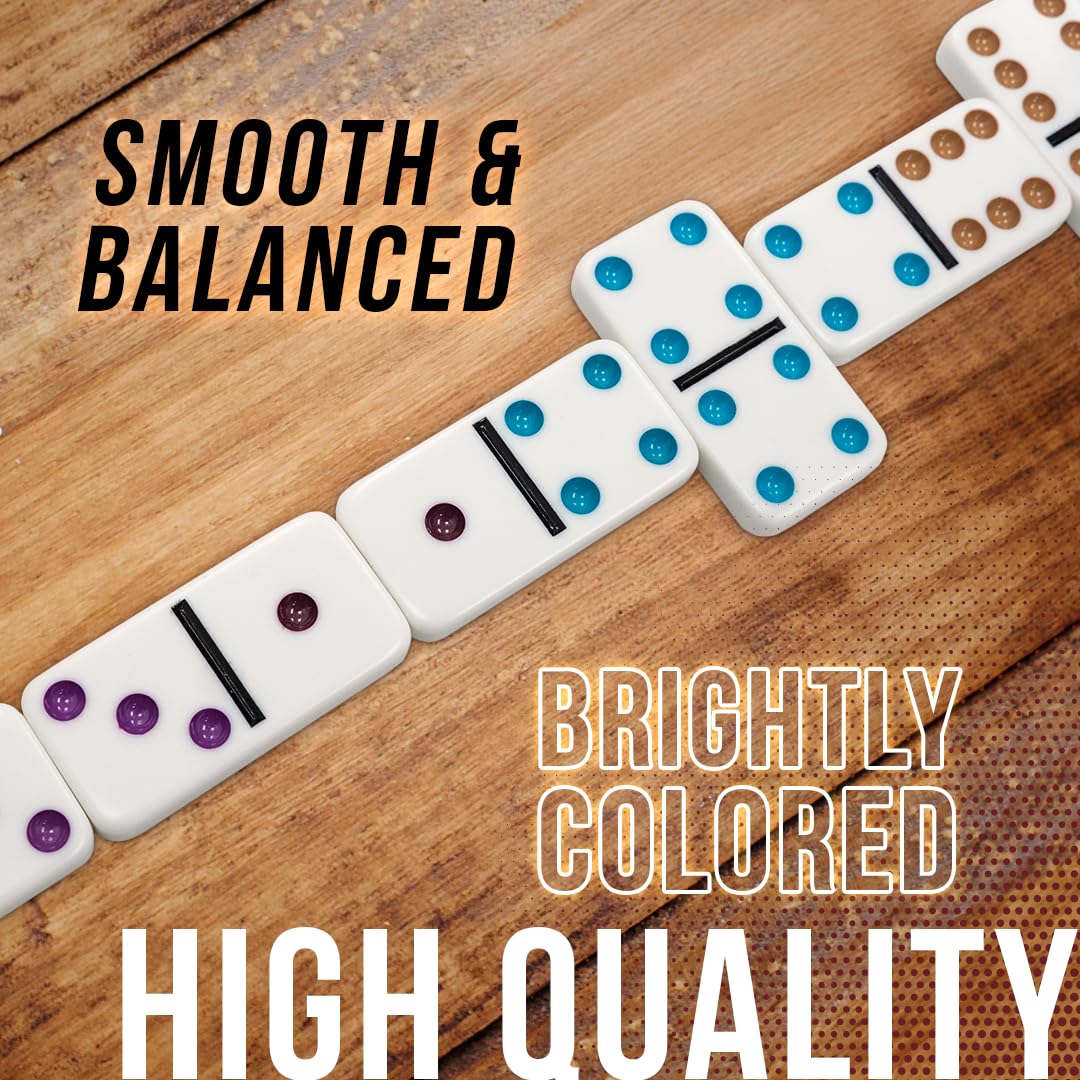 Front Porch Classics Mexican Train Dominoes in Wooden Collector Box | 2–8 Players, Ages 8+