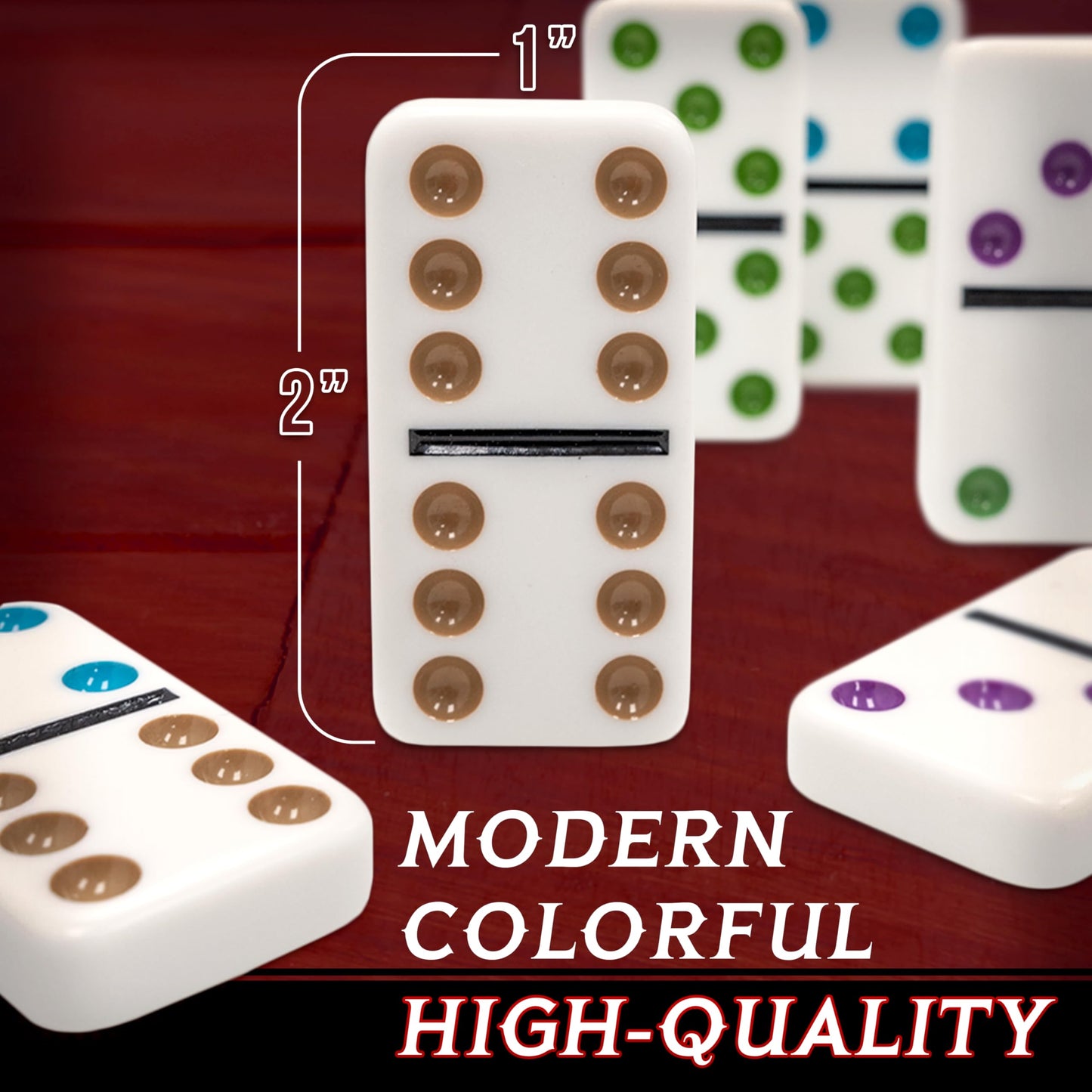 Front Porch Classics Mexican Train Dominoes in Wooden Collector Box | 2–8 Players, Ages 8+