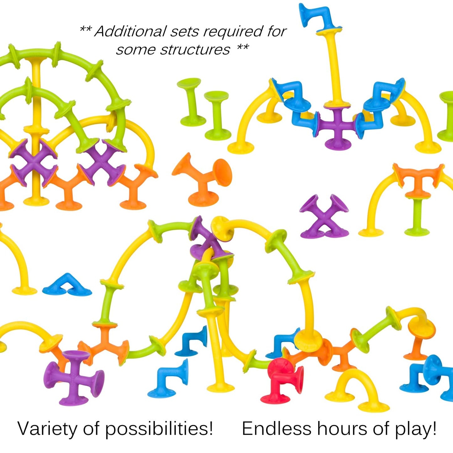 Froogz Froogly 25-Piece Suction Toys – Montessori Bath Construction Set, Silicone, Ages 3-6