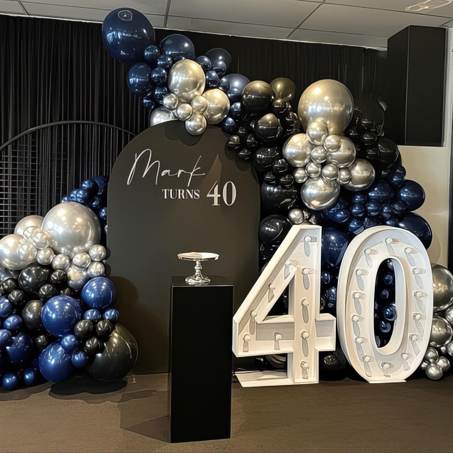 Froova 12-Inch Navy, Black & Silver Graduation Balloon Kit with Confetti & Ribbon | Party Decor