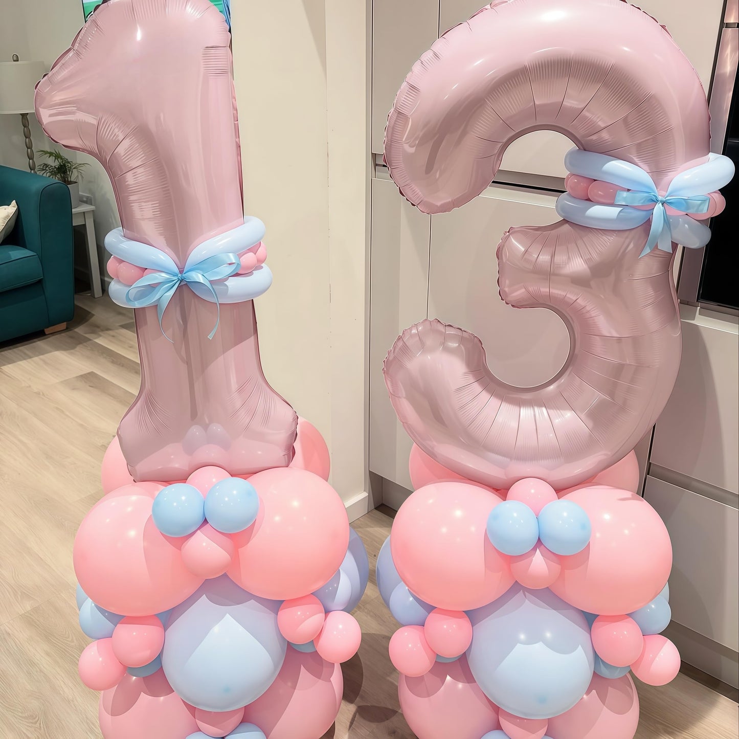 Froova Big Number 1 Balloon - Dusty Pink 40-Inch Foil Number Balloon for 1st Birthday Parties