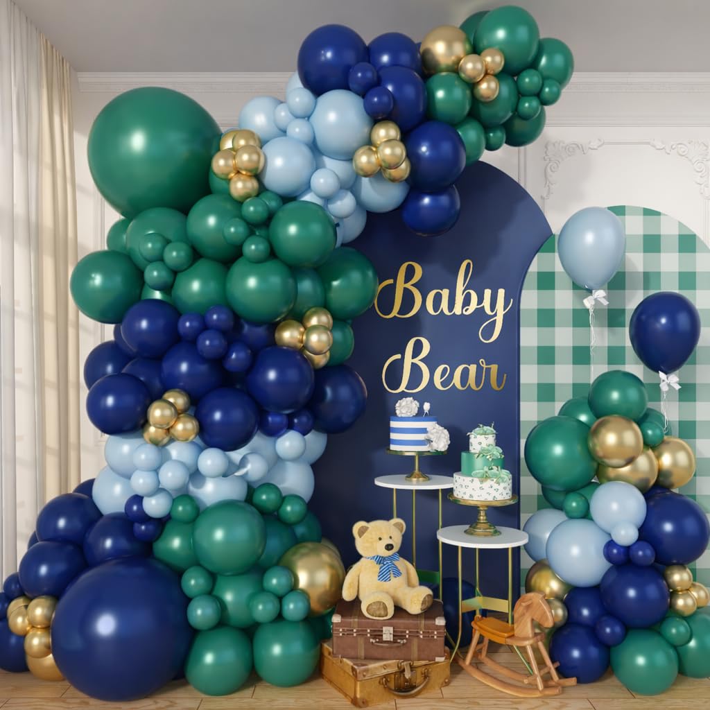 Froova Green & Navy Balloon Arch Kit | Luxury Baby Shower & Jungle Safari Decorations