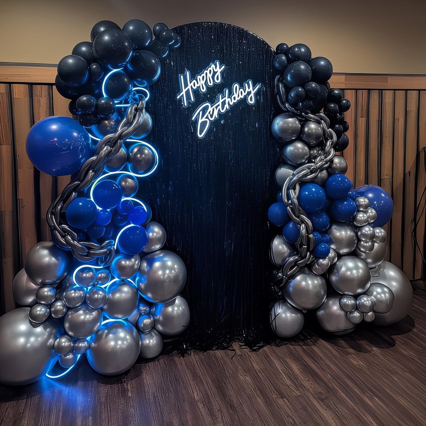 Froova 12-Inch Navy, Black & Silver Graduation Balloon Kit with Confetti & Ribbon | Party Decor