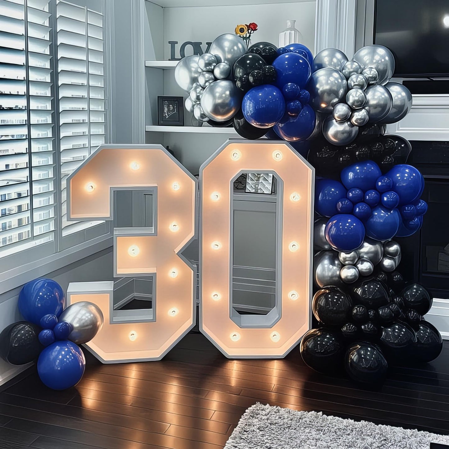 Froova 12-Inch Navy, Black & Silver Graduation Balloon Kit with Confetti & Ribbon | Party Decor