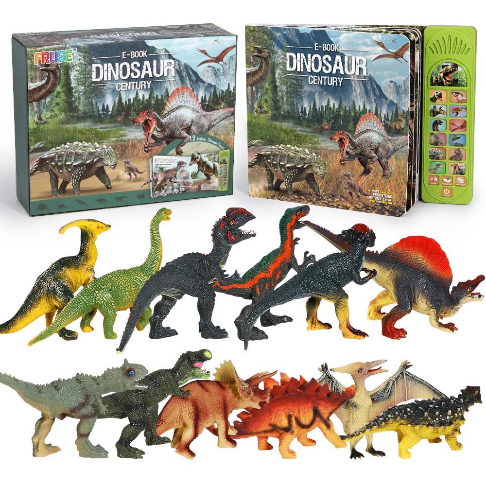 FRUSE Dinosaur Toys for Kids 3-5 | Interactive Sound Book with 12 Dinosaurs