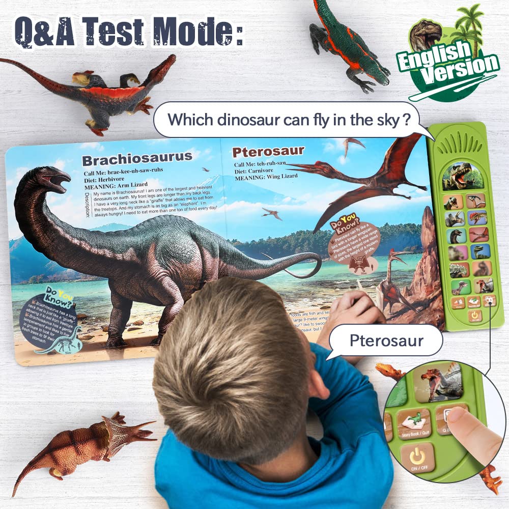 FRUSE Dinosaur Toys for Kids 3-5 | Interactive Sound Book with 12 Dinosaurs