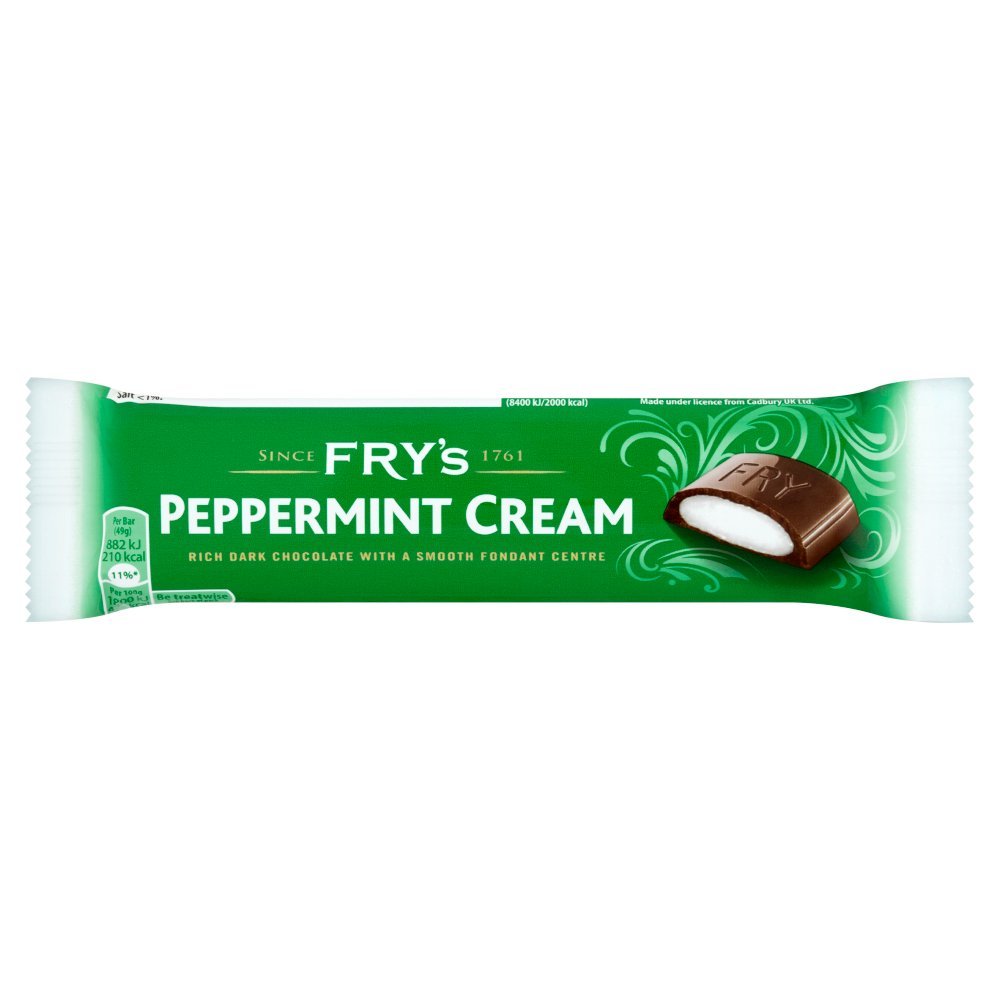Fry's Peppermint Cream Chocolate Bar, 49g (Box of 48)