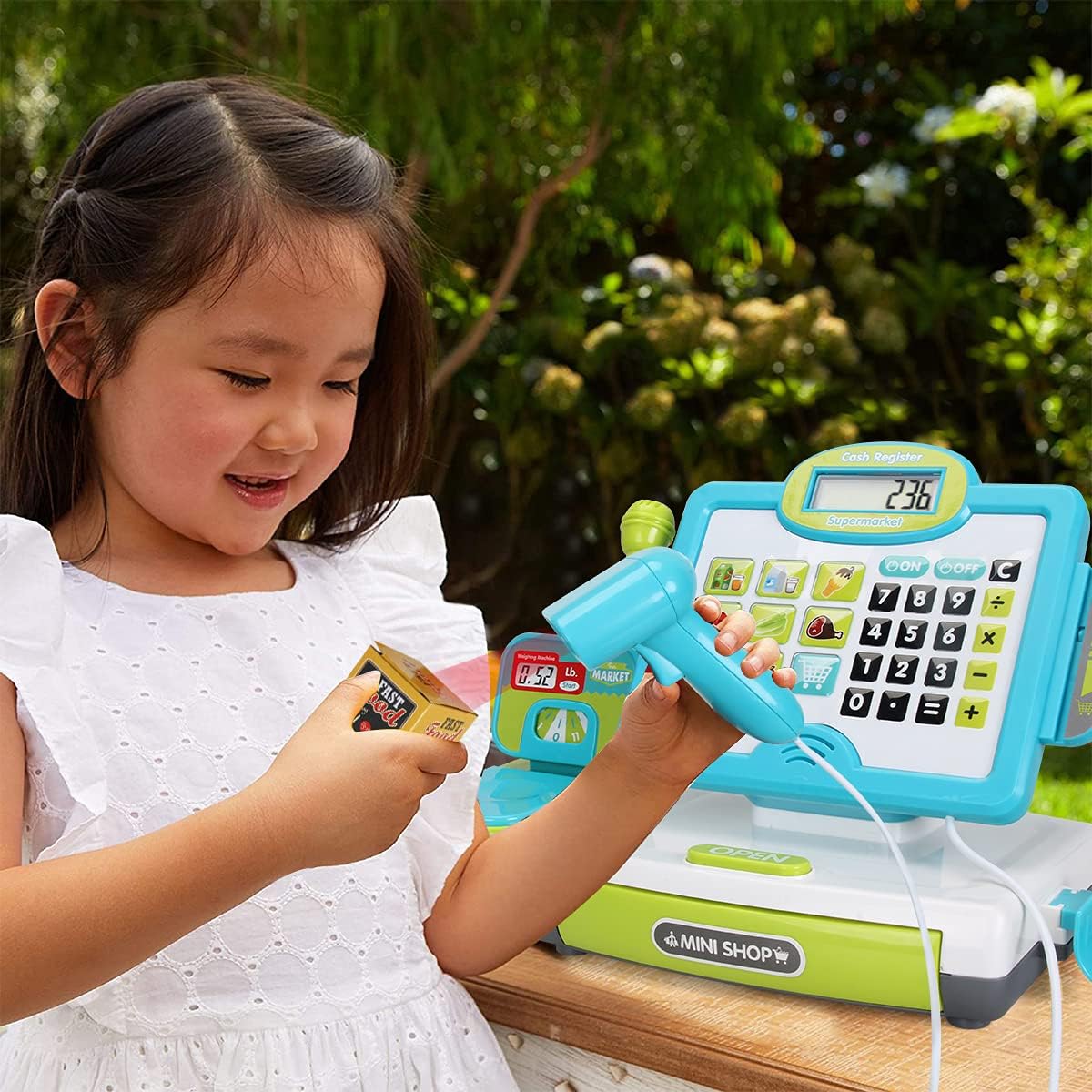 FS Pretend Play Calculator Cash Register Toy – 45-Piece Educational Gift for Kids (Ages 3-7)