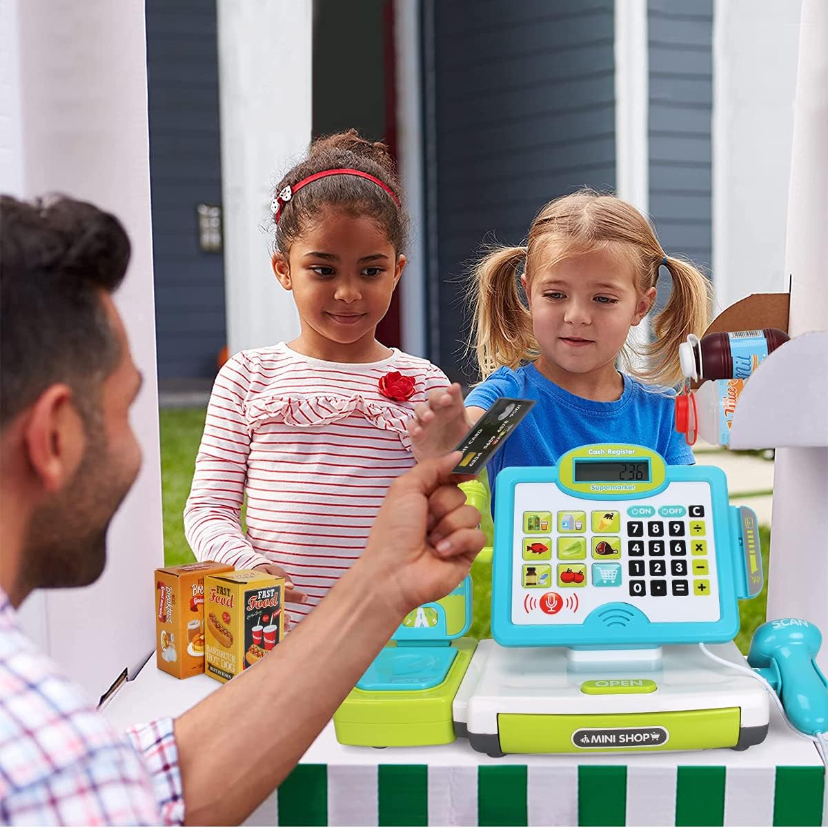 FS Pretend Play Calculator Cash Register Toy – 45-Piece Educational Gift for Kids (Ages 3-7)