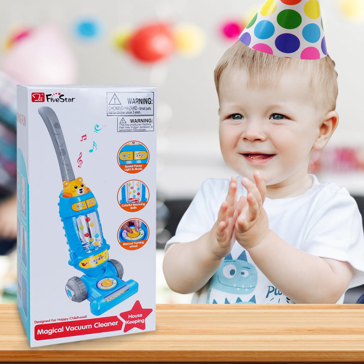 FS Toddler Vacuum Toy with Lights & Sounds – Pretend Play Vacuum for Kids 1–5