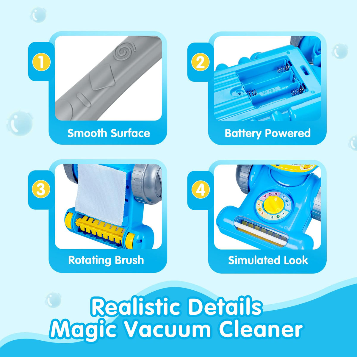 FS Toddler Vacuum Toy with Lights & Sounds – Pretend Play Vacuum for Kids 1–5