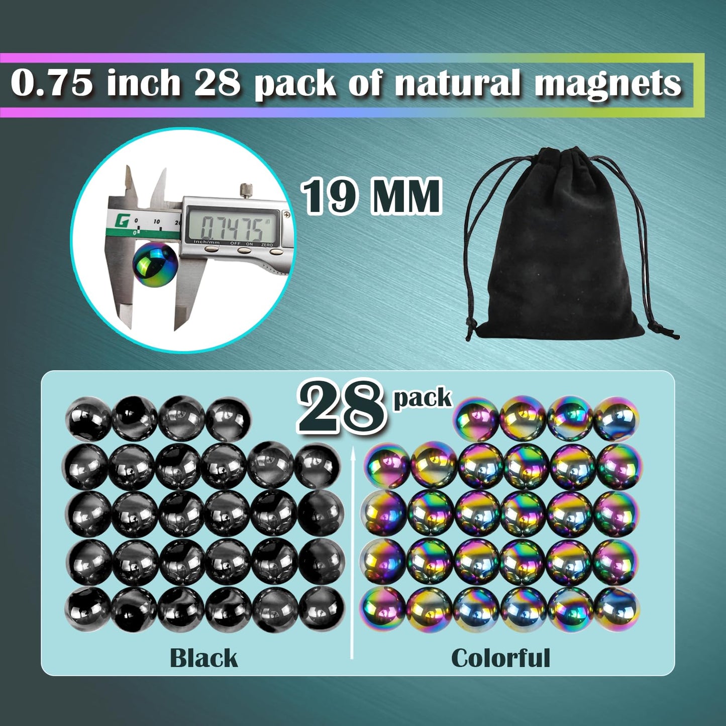 FSFHSJ 28 Pcs Magnet Stones Balls Fidget Toy – Large 0.8 Inch Magnetic Beads for Desk, Focus, and Creative Play